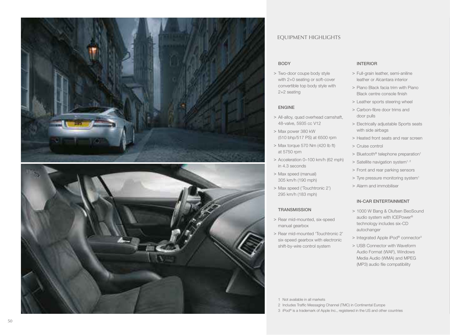 2012 Aston Martin Model Range Brochure Page 38